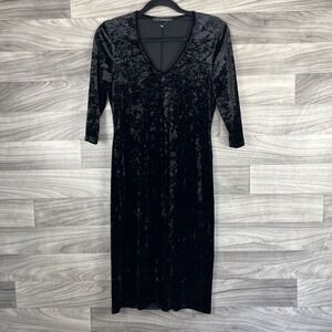 To the Max Cocktail Dress Womens S Black Velvet V Neck Witchy Steampunk Goth‎